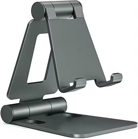 Ergonomic Folding Cell Phone Stand Fully Adjustable Foldable Desktop Phone Holder Cradle Dock